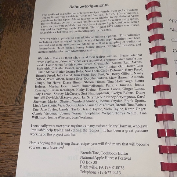 National Apple Harvest Regional Cookbook Pennsylvania 172 Pages Apple Recipes - Picture 4 of 5